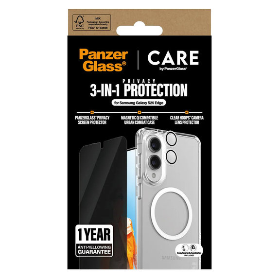 Bundle 3v1 Privacy za Samsung Galaxy S25 Edge, PanzerGlass