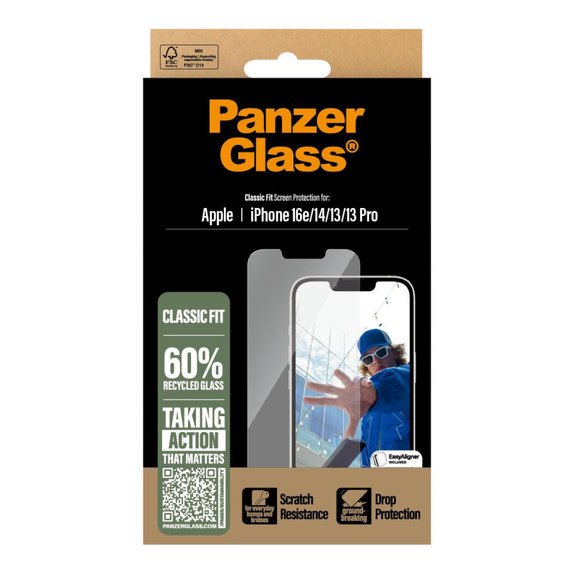 Kaljeno steklo z aplikatorjem za iPhone 17e/16e/14/13/13 Pro, Prozorna, PanzerGlass