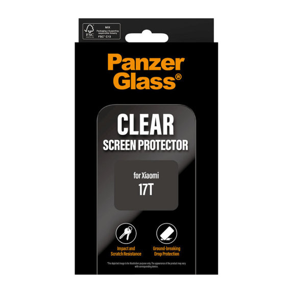Kaljeno steklo UWF za Xiaomi 17T, Črna, PanzerGlass