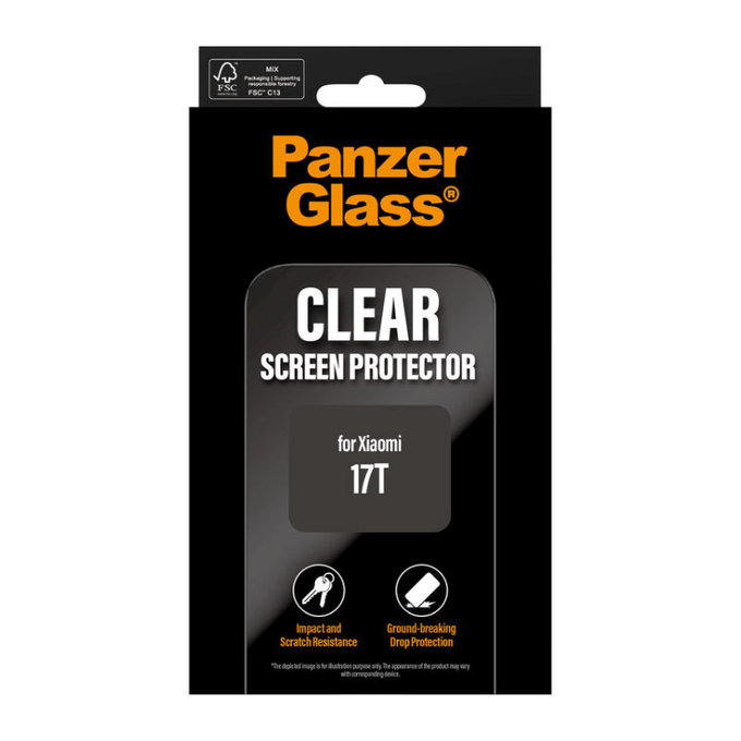 Kaljeno steklo UWF za Xiaomi 17T, Črna, PanzerGlass
