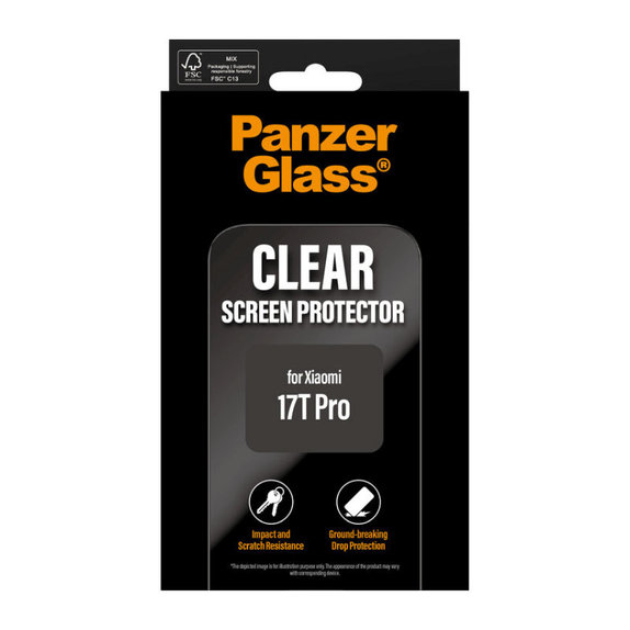 Kaljeno steklo UWF za Xiaomi 17T Pro, Črna, PanzerGlass