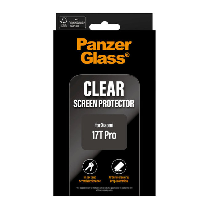 Kaljeno steklo UWF za Xiaomi 17T Pro, Črna, PanzerGlass