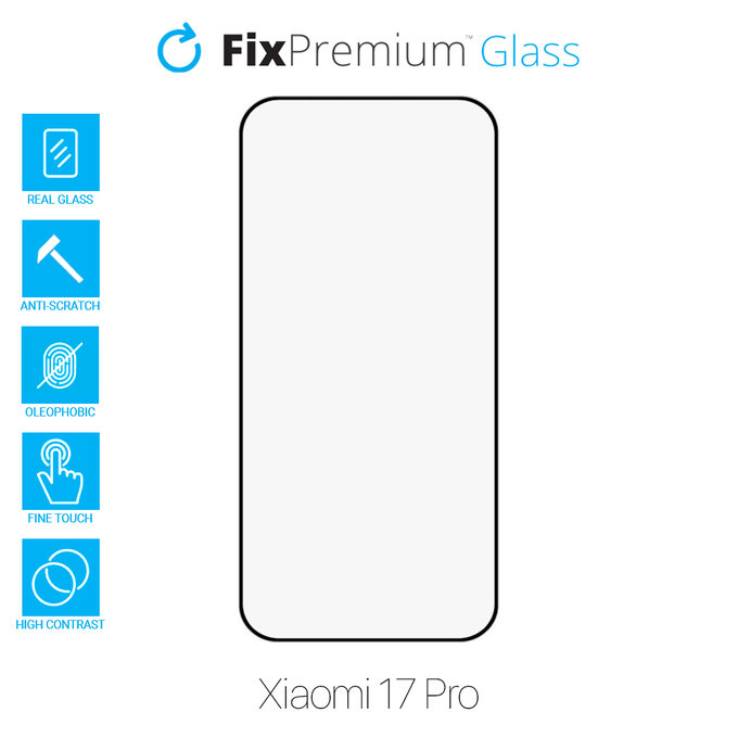 FixPremium FullCover Glass - Kaljeno steklo za Xiaomi 17 Pro