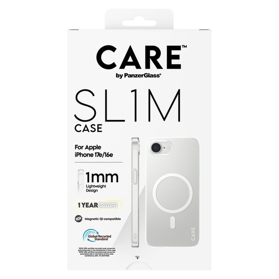 Ovitek SL1M z MagSAFE by PanzerGlass za iPhone 17e/16e, Prozorna, PanzerGlass