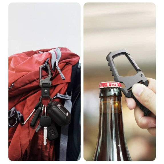 Obesek za ključe Slidelock Carabiner Keychain, Gunmetal, Tech-Protect