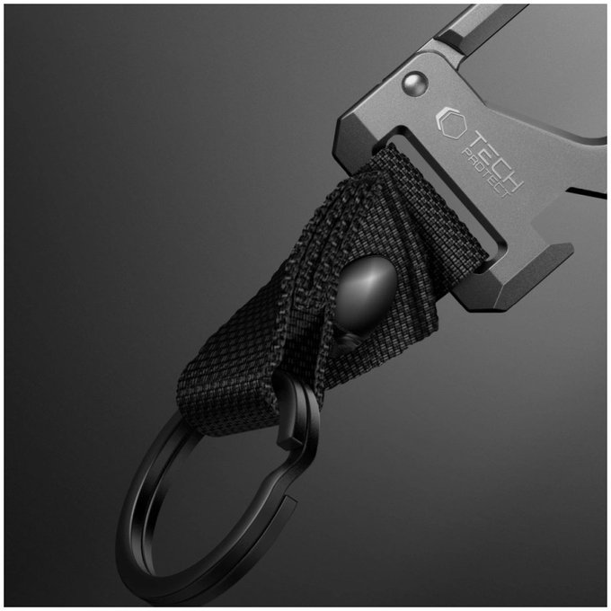 Obesek za ključe Slidelock Carabiner Keychain, Gunmetal, Tech-Protect