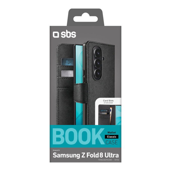 Ovitek Wallet Stand za Samsung Galaxy Z Fold8 Ultra, Črna, SBS
