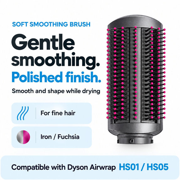 Mehka gladilna krtača za Dyson Airwrap HS01, HS05, Iron / Fuchsia
