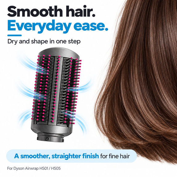 Mehka gladilna krtača za Dyson Airwrap HS01, HS05, Iron / Fuchsia