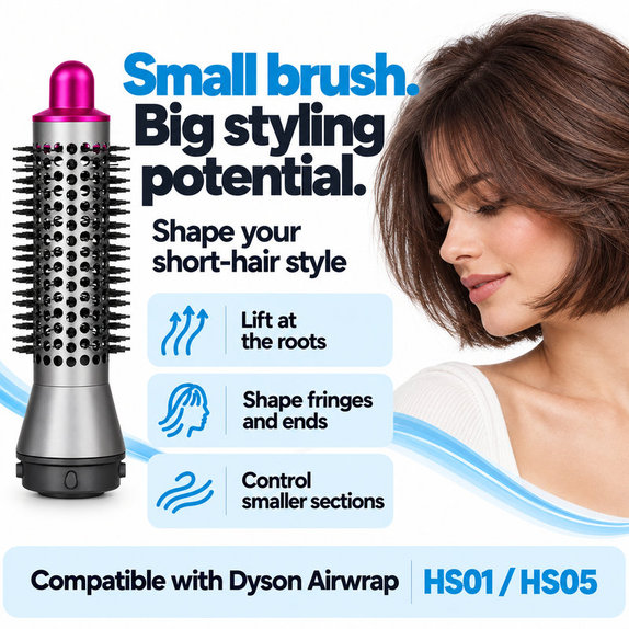 Majhna okrogla krtača za volumen za Dyson Airwrap HS01, HS05, Iron / Fuchsia
