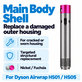 Ohišje glavnega dela za Dyson Airwrap HS01, HS05, Nickel / Fuchsia