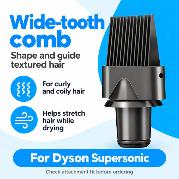 Glavnik s širokimi zobmi za Dyson Supersonic HD01, HD03, HD07, HD15, HD16