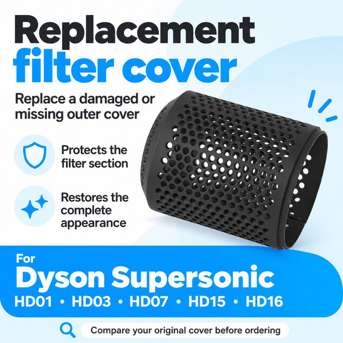 Pokrov filtra za Dyson Supersonic HD01, HD03, HD07, HD15, HD16, Iron / Fuchsia