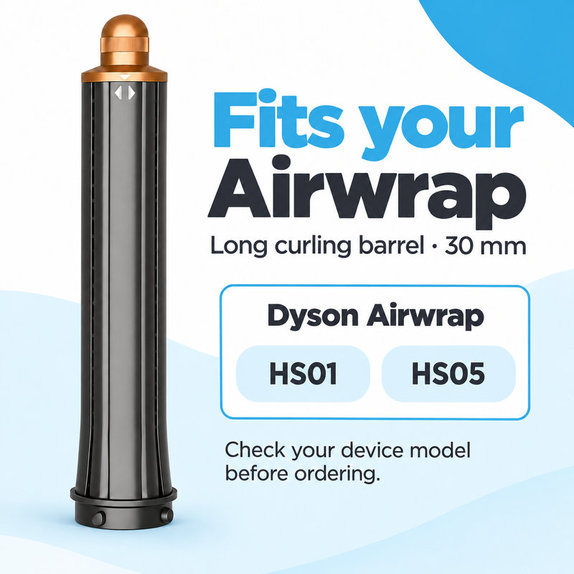Dolg nastavek za kodranje za Dyson Airwrap HS01, HS05, 30 mm, Nickel / Copper