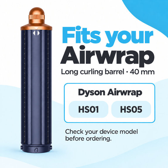 Dolg nastavek za kodranje za Dyson Airwrap HS01, HS05, 40 mm, Prussian Blue / Rich Copper