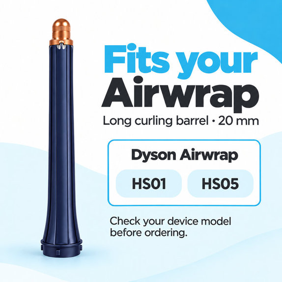 Dolg nastavek za kodranje za Dyson Airwrap HS01, HS05, 20 mm, Prussian Blue / Rich Copper