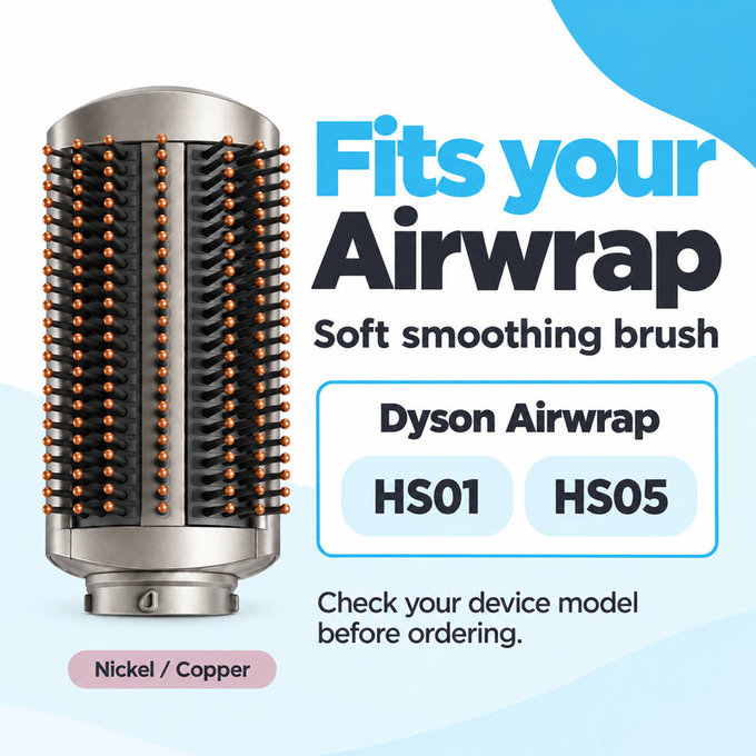Mehka gladilna krtača za Dyson Airwrap HS01, HS05, Nickel / Copper