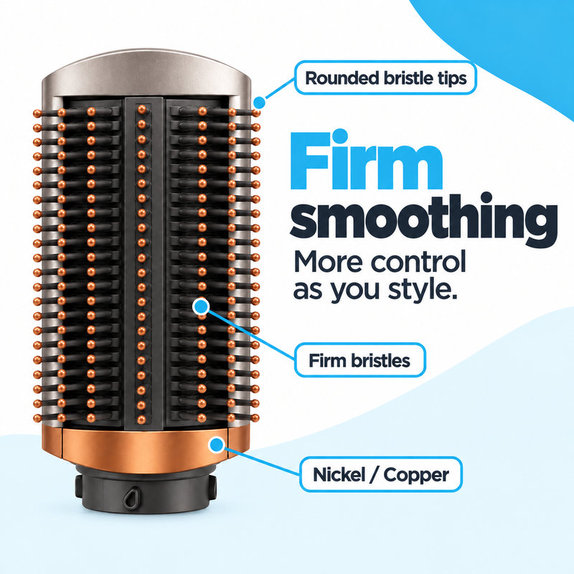 Čvrsta gladilna krtača za Dyson Airwrap HS01, HS05, Nickel / Copper