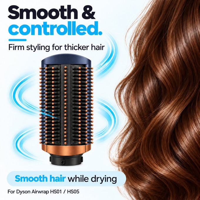 Čvrsta gladilna krtača za Dyson Airwrap HS01, HS05, Prussian Blue / Rich Copper