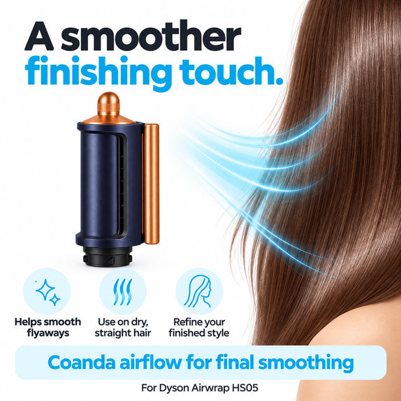 Gladilni in sušilni nastavek Coanda za Dyson Airwrap HS05, Prussian Blue / Rich Copper