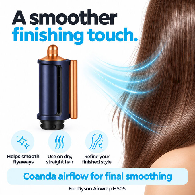 Gladilni in sušilni nastavek Coanda za Dyson Airwrap HS05, Prussian Blue / Rich Copper