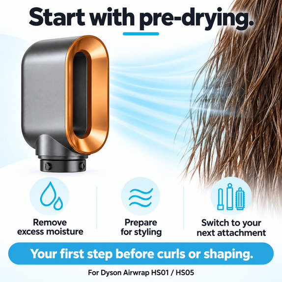Nastavek za hitro sušenje za Dyson Airwrap HS01, HS05, Nickel / Copper