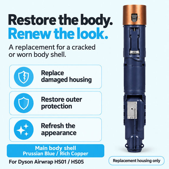 Ohišje glavnega dela za Dyson Airwrap HS01, HS05, Prussian Blue / Rich Copper