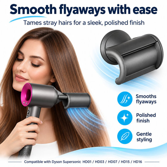 Gladilni nastavek Flyaway za Dyson Supersonic HD01, HD03, HD07, HD15, HD16, Black