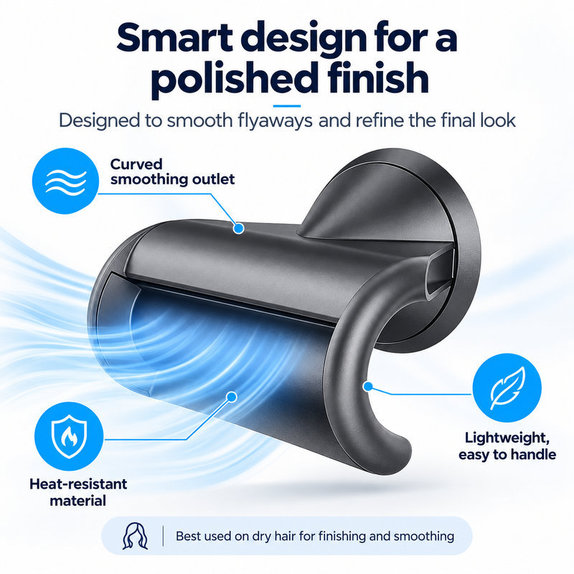 Gladilni nastavek Flyaway za Dyson Supersonic HD01, HD03, HD07, HD15, HD16, Black