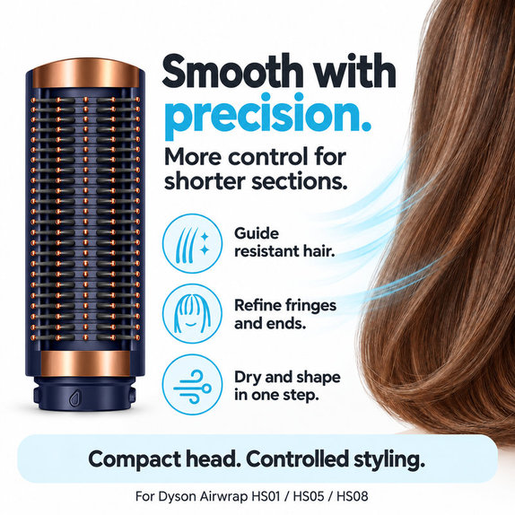 Majhna čvrsta gladilna krtača za Dyson Airwrap HS01, HS05, HS08, Prussian Blue / Rich Copper