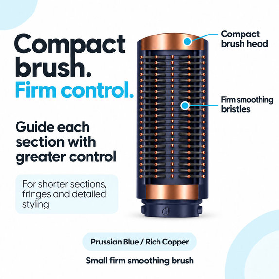 Majhna čvrsta gladilna krtača za Dyson Airwrap HS01, HS05, HS08, Prussian Blue / Rich Copper
