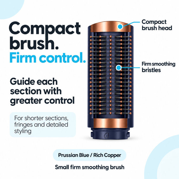 Majhna čvrsta gladilna krtača za Dyson Airwrap HS01, HS05, HS08, Prussian Blue / Rich Copper