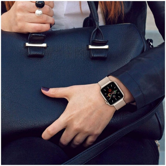 Pašček Milaneseband za Apple Watch 8 / 9 / 10 / 11 / SE (40 / 41 / 42 mm), Rose Gold, Tech-Protect