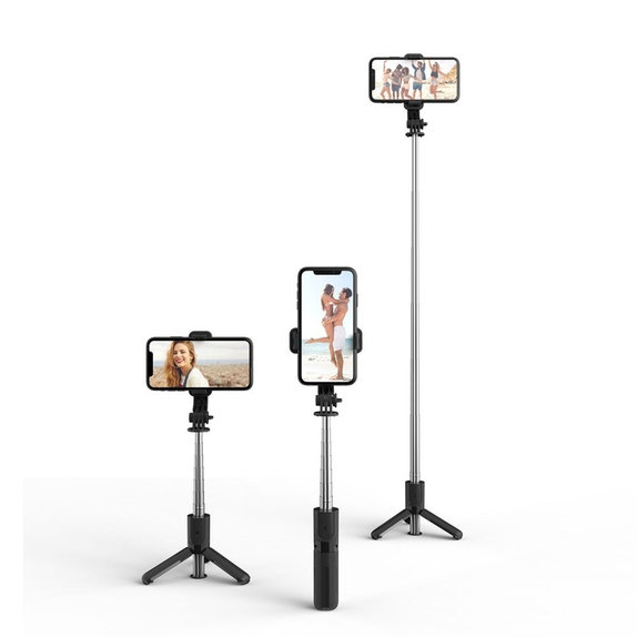 Selfie palica s stojalom L02S, črna, Tech-Protect