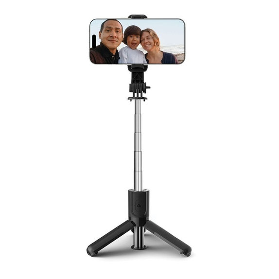 Selfie palica s stojalom L02S, črna, Tech-Protect
