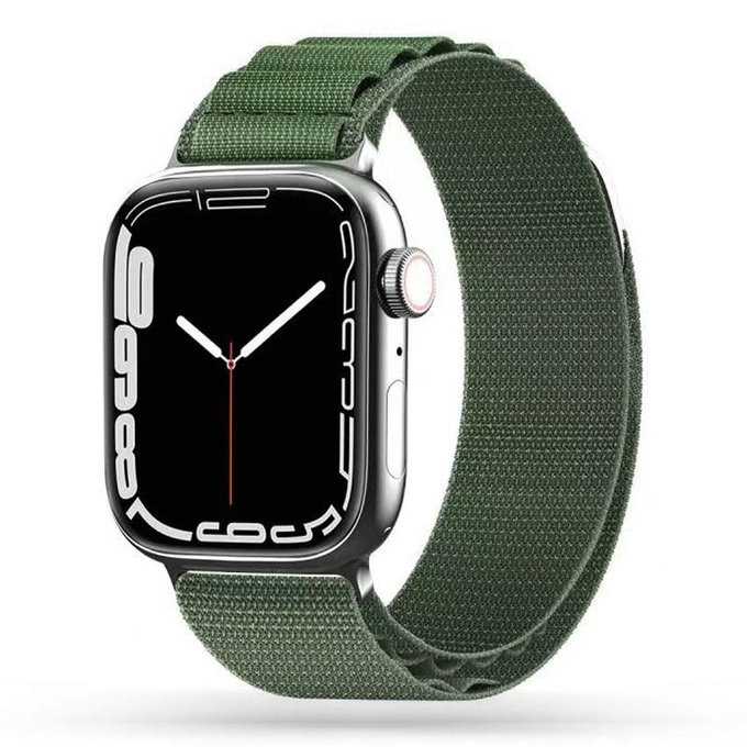 Pašček Nylon Pro za Apple Watch 8 / 9 / 10 / 11 / SE / Ultra (44 / 45 / 46 / 49 mm), Military Green, Tech-Protect
