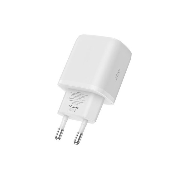 Omrežni polnilnik C20W 2-PORT PD 20W / QC3.0 + Lightning Cable, bela, Tech-Protect