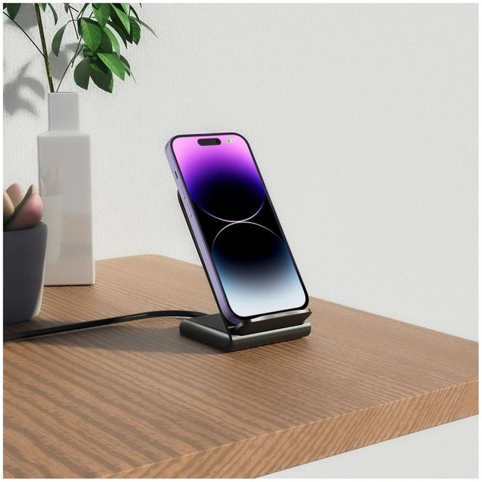Brezžični polnilnik QI15W-S2 15W, črna, Tech-Protect