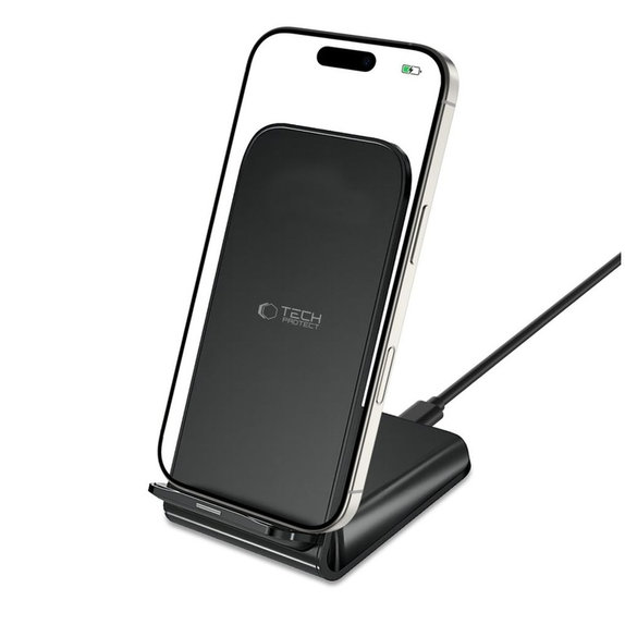 Brezžični polnilnik QI15W-S2 15W, črna, Tech-Protect