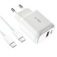 Omrežni polnilnik C20W 2-PORT PD 20W / QC3.0 + USB-C Cable, bela, Tech-Protect