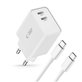 Omrežni polnilnik C35W 2-PORT PD 35W + USB-C Cable, bela, Tech-Protect