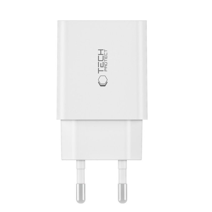 Omrežni polnilnik C35W 2-PORT PD 35W + USB-C Cable, bela, Tech-Protect