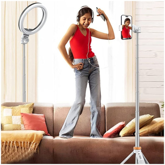 Selfie palica s stojalom L03S, bela, Tech-Protect