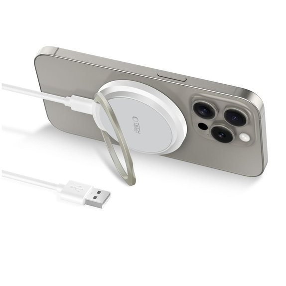 Brezžični polnilnik QI15W-A33 Magnetic MagSafe, bela, Tech-Protect