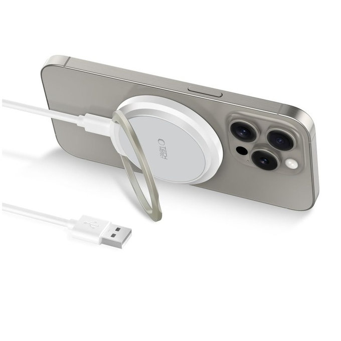 Brezžični polnilnik QI15W-A33 Magnetic MagSafe, bela, Tech-Protect