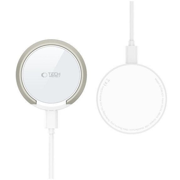 Brezžični polnilnik QI15W-A33 Magnetic MagSafe, bela, Tech-Protect