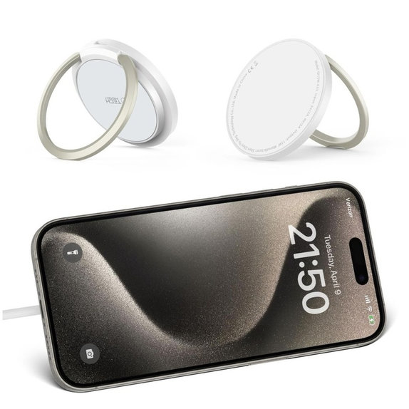 Brezžični polnilnik QI15W-A33 Magnetic MagSafe, bela, Tech-Protect