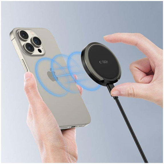 Brezžični polnilnik QI15W-A33 Magnetic MagSafe, črna, Tech-Protect