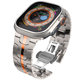 Pašček Stainless Line za Apple Watch 8 / 9 / 10 / 11 / SE / Ultra (44 / 45 / 46 / 49 mm), Titanium/Orange, Tech-Protect