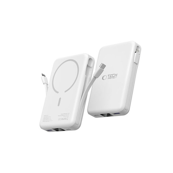 Powerbank PB31 Lifemag MagSafe 10000mAh, bela, Tech-Protect